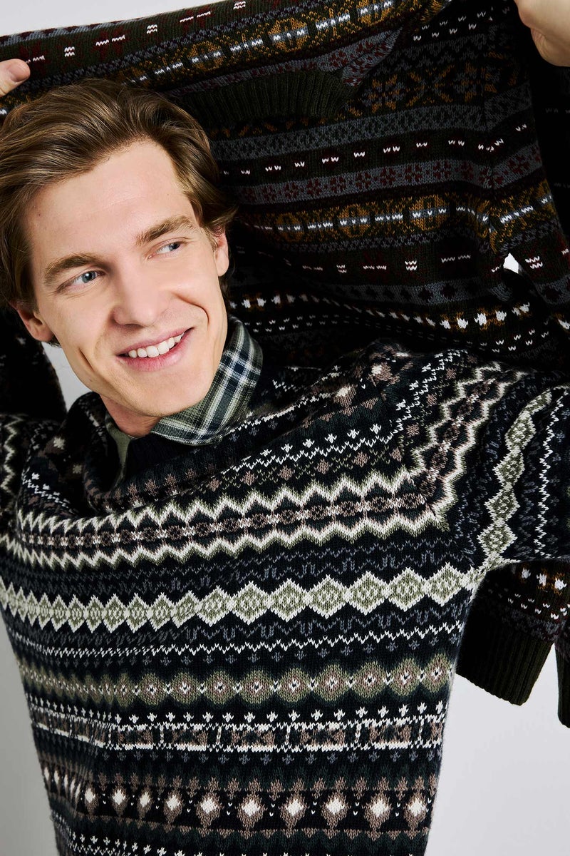 DeFacto Blue Man Standard Fit Knitwear Pullover Casual - Image 1